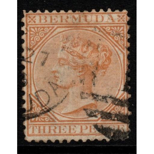 BERMUDA SG5 1873 3d ORANGE USED