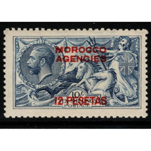 MOROCCO AGENCIES SG141 1914 12p on 10/= BLUE MTD MINT