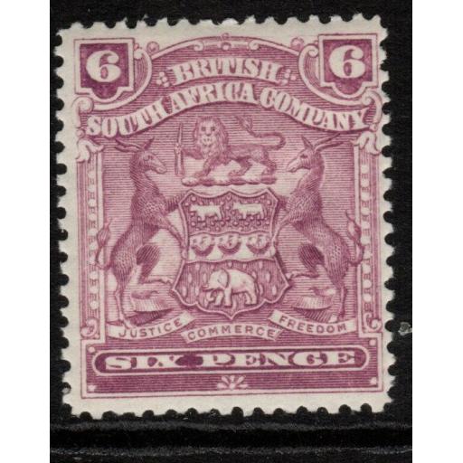 RHODESIA SG83a 1902 6d REDDISH MAUVE MTD MINT