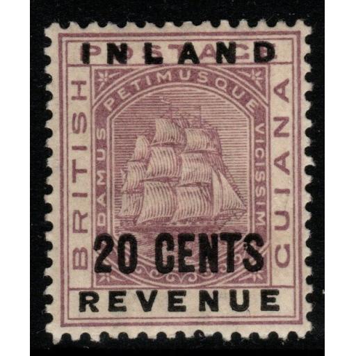 BRITISH GUIANA SG182 1888 20c DULL PURPLE MTD MINT