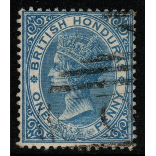 BRITISH HONDURAS SG17 1884 1d BLUE WMK CROWN CA USED