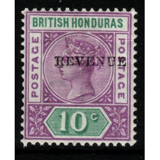 BRITISH HONDURAS SG67 1899 10c MAUVE & GREEN MTD MINT