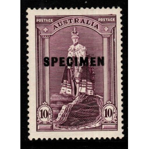 AUSTRALIA SG177s 1938 10/= DULL PURPLE SPECIMEN MNH