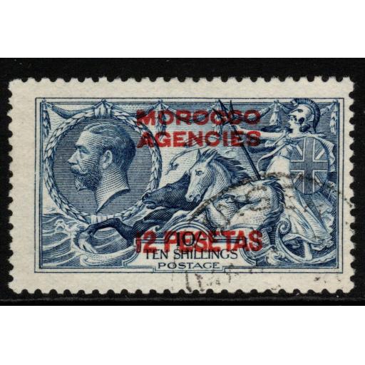 MOROCCO AGENCIES SG141 1914 12p on 10/= BLUE FINE USED