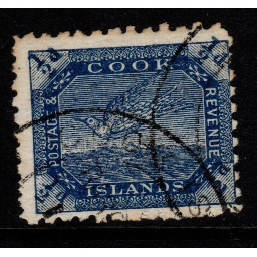 COOK ISLANDS SG11b 1899 ½d STEEL BLUE 2nd SETTING FINE USED