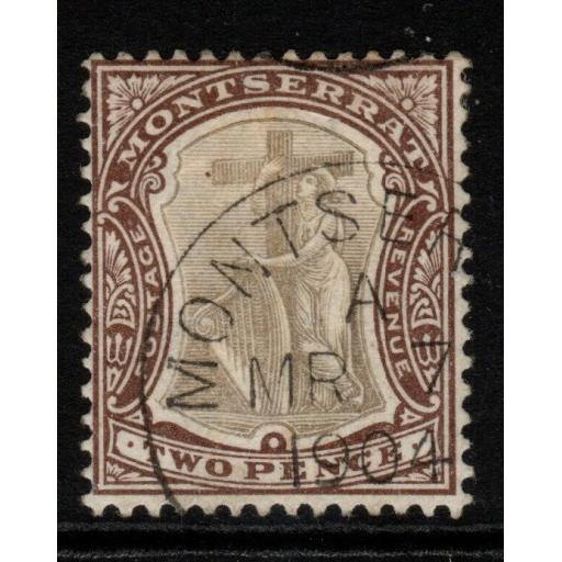 MONTSERRAT SG16 1903 2d GREY & BROWN FINE USED