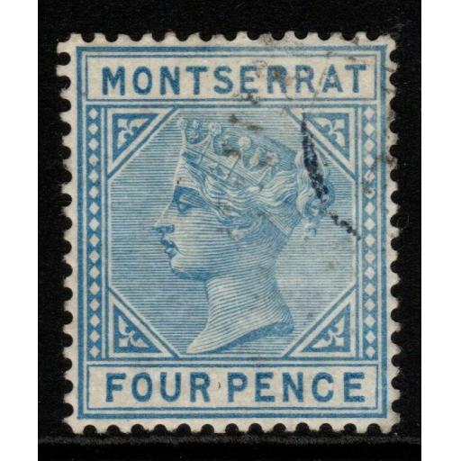 MONTSERRAT SG5 1880 4d BLUE FINE USED