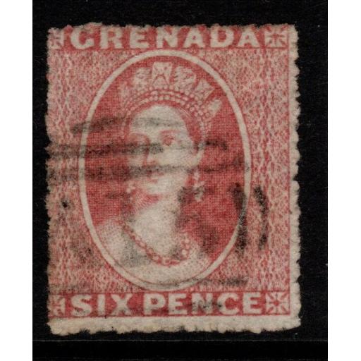 GRENADA SG3 1861 6d ROSE USED