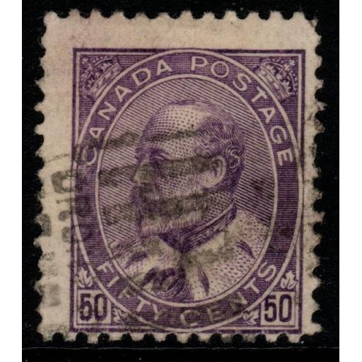 CANADA SG187 1908 50c DEEP VIOLET USED