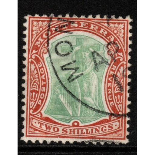 MONTSERRAT SG31 1908 2/= GREEN & ORANGE FINE USED