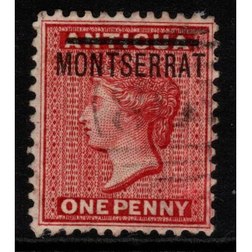 MONTSERRAT SG6 1883 1d RED FINE USED