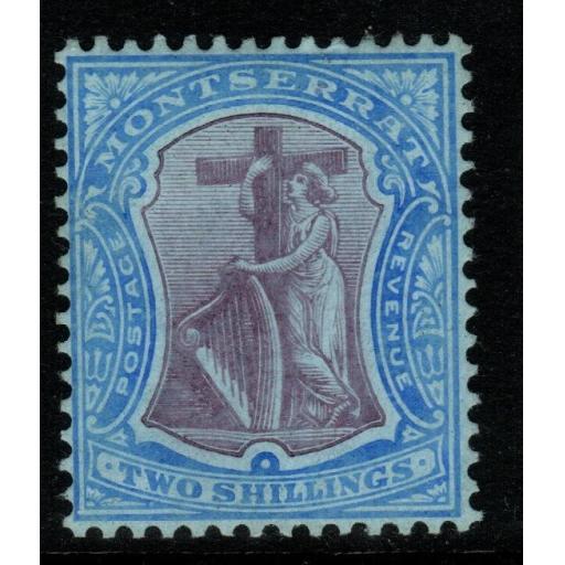 MONTSERRAT SG45 1909 2/= PURPLE & BRIGHT BLUE/BLUE MTD MINT