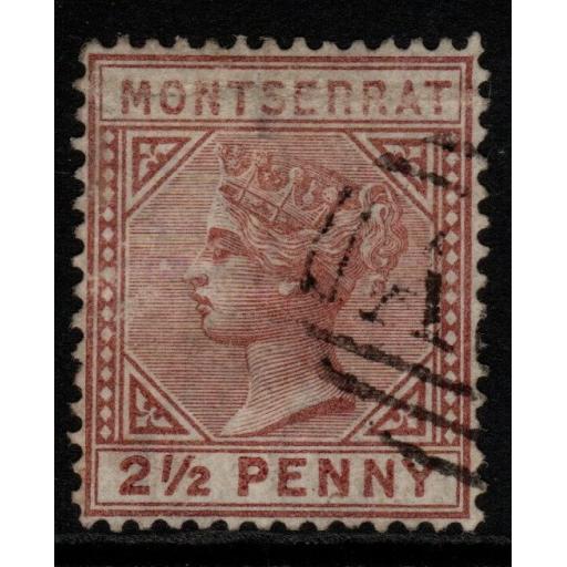 MONTSERRAT SG9 1884 2½d RED-BROWN USED