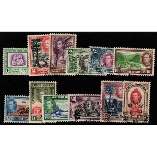 BRITISH HONDURAS SG150/61 1938-47 DEFINITIVE SET FINE USED