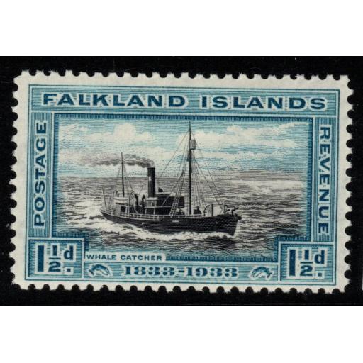 FALKLAND ISLANDS SG129 1933 1½d BLACK & BLUE MTD MINT