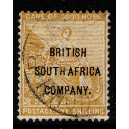 RHODESIA SG64 1896 1/= YELLOW-OCHRE USED