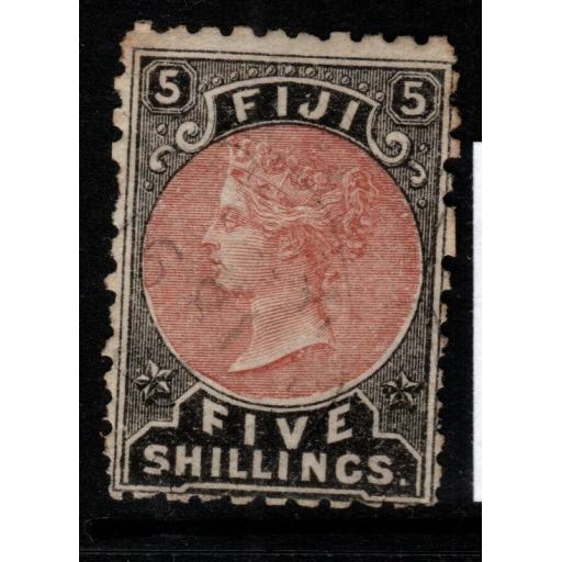 FIJI SG69 1882 5/= DULL RED & BLACK USED