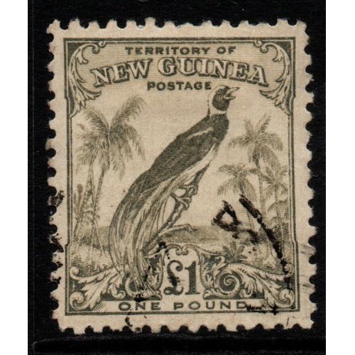 NEW GUINEA SG189 1932 £1 OLIVE-GREY FINE USED