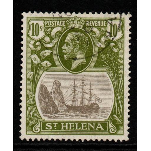 ST.HELENA SG112 1922 10/= GREY & GREEN-OLIVE FINE USED