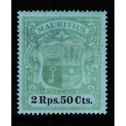 MAURITIUS SG154 1902 2r50 GREEN & BLACK/BLUE MTD MINT