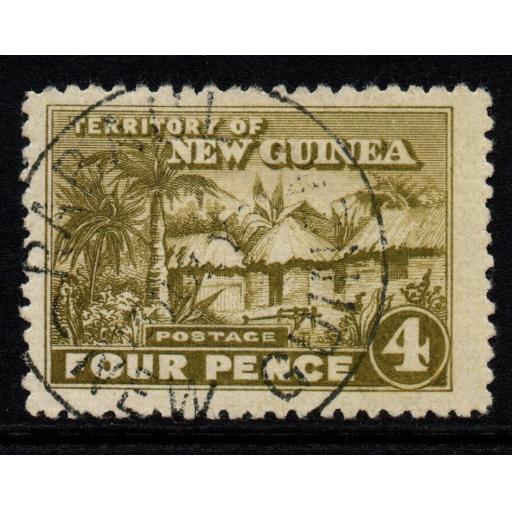 NEW GUINEA SG129 1925 4d OLIVE-GREEN FINE USED