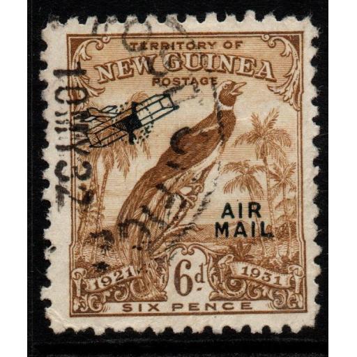 NEW GUINEA SG170 1931 6d BISTRE-BROWN FINE USED