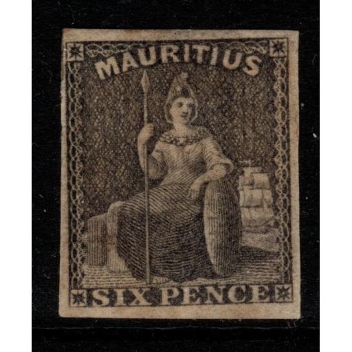 MAURITIUS SG33 1861 6d DULL PURPLE-SLATE MTD MINT