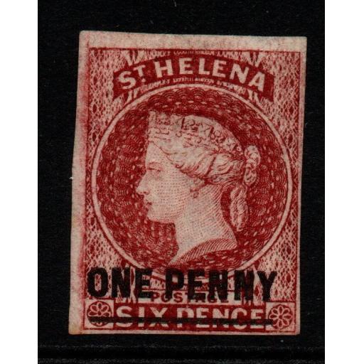 ST.HELENA SG3 1863 1d LAKE TYPE A MTD MINT