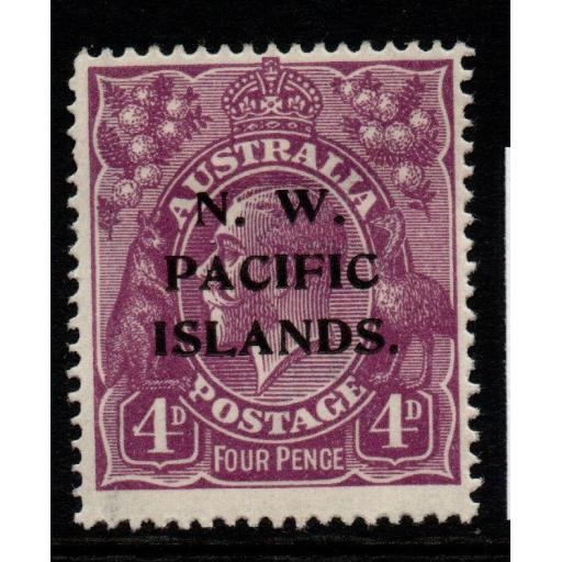 NEW GUINEA SG123 1922 4d VIOLET MTD MINT