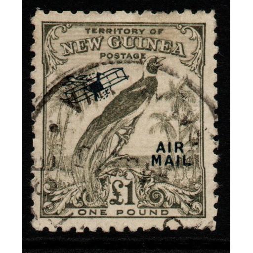 NEW GUINEA SG203 1932 £1 OLIVE-GREY FINE USED