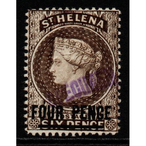 ST.HELENA SG43cs 1894 3d SEPIA SPECIMEN MTD MINT