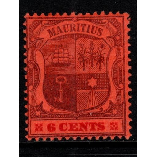 MAURITIUS SG168 1904 6c PURPLE & CARMINE/RED MTD MINT