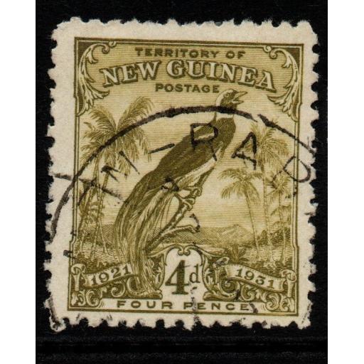 NEW GUINEA SG154 1931 4d OLIVE-GREEN FINE USED