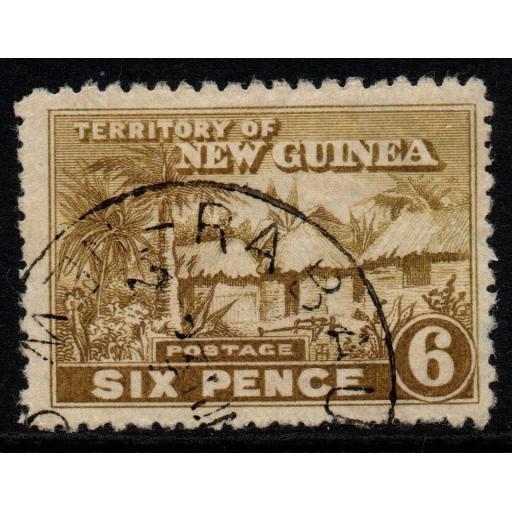 NEW GUINEA SG130b 1927 6d YELLOW-BROWN FINE USED