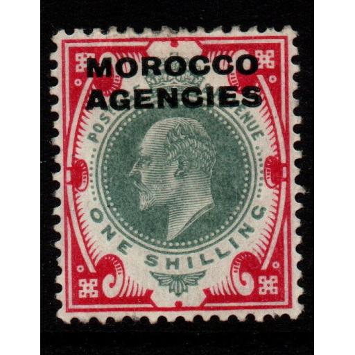 MOROCCO AGENCIES SG37 1907 1/= DULL GREEN & CARMINE MTD MINT