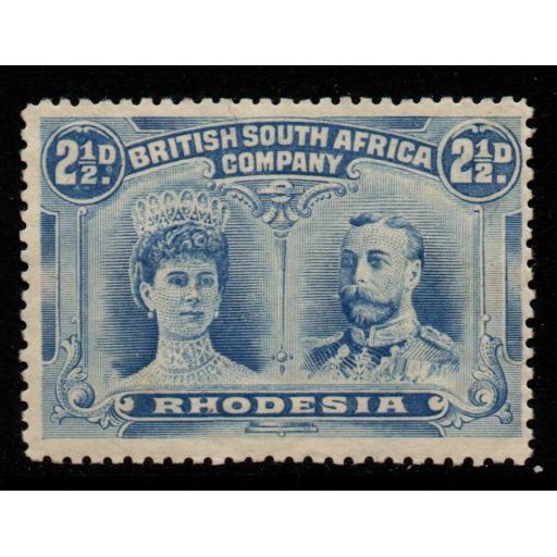 RHODESIA SG133 1910 2½d CHALKY BLUE MTD MINT