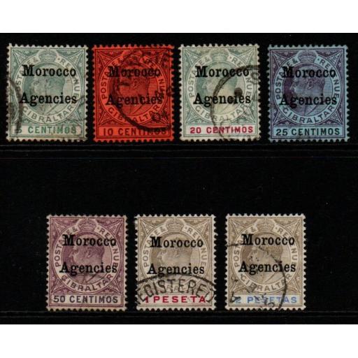 MOROCCO AGENCIES SG17/23 1903-5 DEFINITIVE SET FINE USED